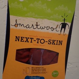 Mens Lightwt Zip-T SmartWool base layer, size Med